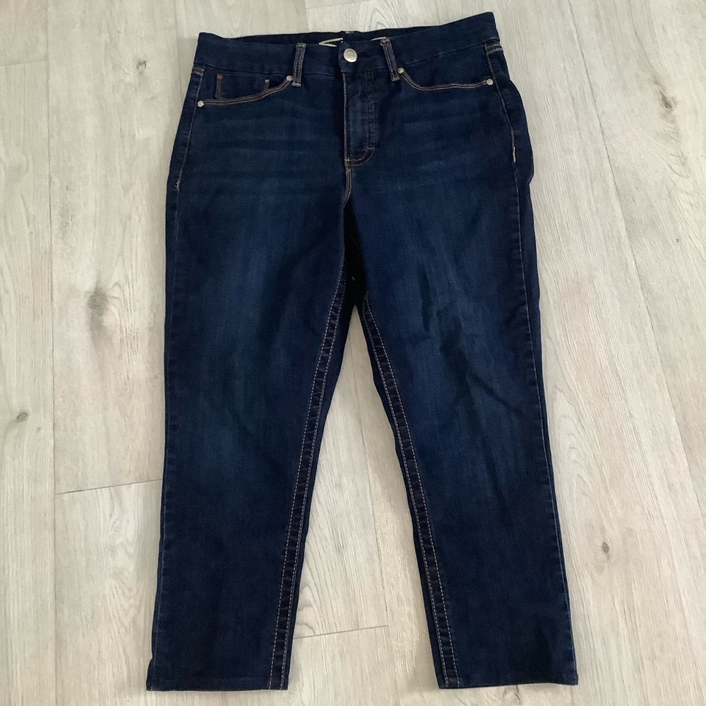 Size 14 SEVEN7 Tummy less High Rise Skinny Dark Blue Jeans Stretch